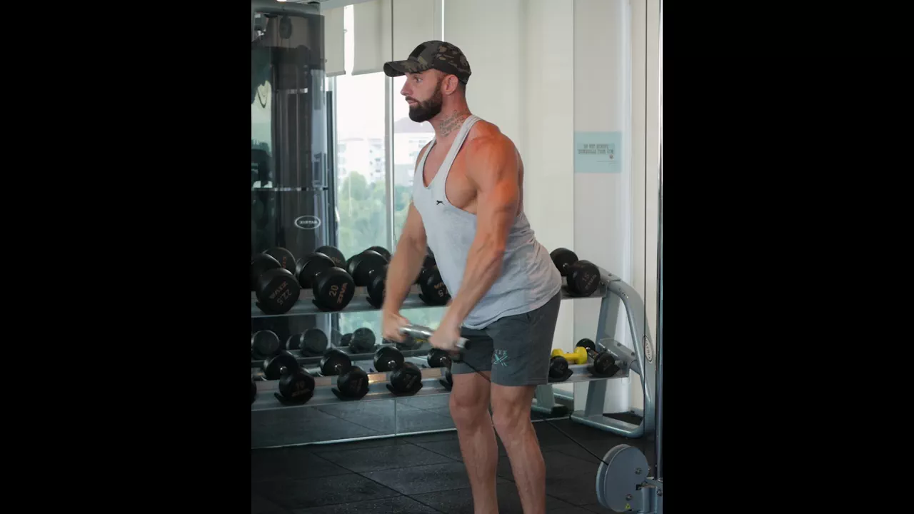 Cable Front Raise Double Arm exercise